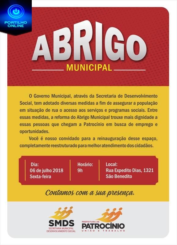 Convite Entrega da Reforma do Abrigo Municipal
