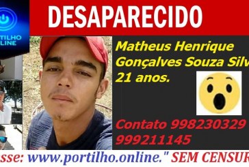 JOVEM  DESAPARECIDO!!! Matheus Henrique Gonçalves Souza Silva 21 anos.