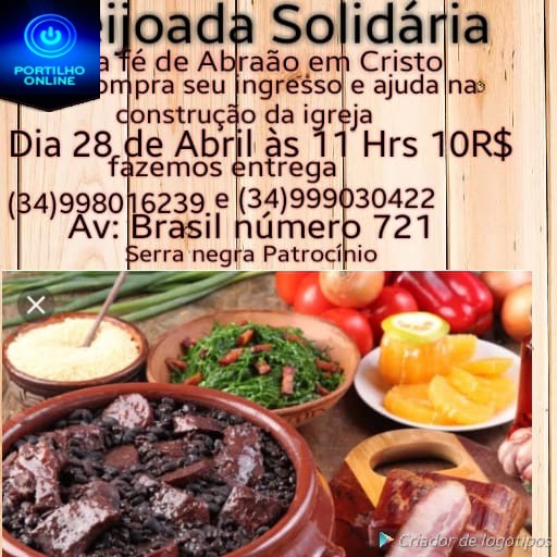 FEIJOADA SOLIDÁRIA. IGREJA FÉ DE ABRAÃO EM CRISTO.