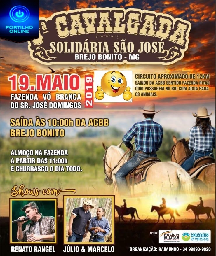 👉👏🙌🐴🦓 É NESTE DOMINGO A 3ª cavalgada solidária São José. É domingo dia, 19/05/2019 em BREJO BONITO!