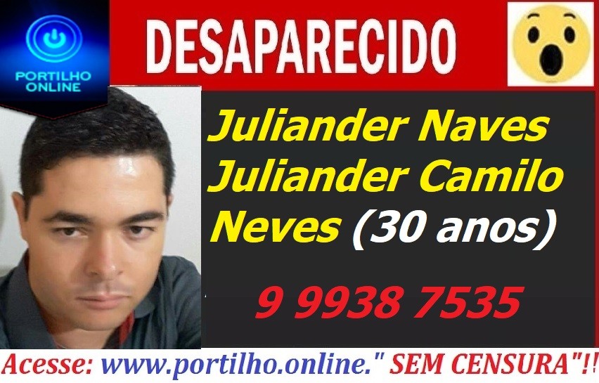 👉🚨🚔🤔😱😥😧 JOVEM DESAPARECIDO!!! Juliander Camilo Neves(30 anos).