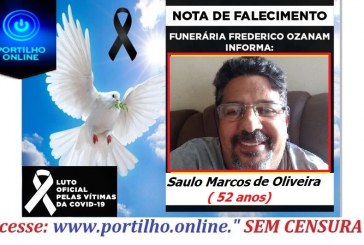 👉😔⚰🕯😪👉😱😭😪⚰🕯😪NOTA DE FALECIMENTO… Saulo Marcos 52 anos… FUNERÁRIA FREDERICO OZANAM INFORMA…