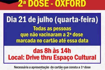 👉🌡✍👏👊🙌🙏👍💉💉💉💉💉 VACINAÇÃO SEGUNDA DOSE OXFORD- DRIVE THRU!!! LOCAL ESPAÇO CULTURAL DE 08: HS ÁS 14: HORAS