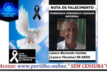 😔⚰🕯😪👉😱😭😪⚰🕯😪 NOTA DE FALECIMENTO…Faleceu o Sr. Lázaro Bernardo Carlota(Lazaro Florzino) 98 ANOS… FUNERÁRIA FREDERICO OZANAM