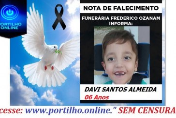 👉 😔⚰🕯😪👉😱😭😪⚰🕯😪 NOTA DE FALECIMENTO…Criança DAVI SANTOS ALMEIDA 06 Anos … FUNERÁRIA FREDERICO OZANAM, INFORMA…
