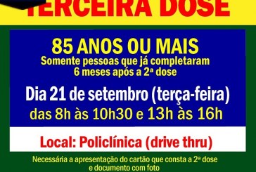 9VIDADE!!! 💉💉💉💉💉🌡🤧😷👍 VACINAÇÃO DA 3ª DOSE PARA HOMENS E MULHERES . VAI SER “DRIVE THRU” NA POLICLINICA