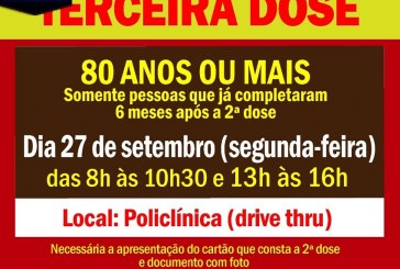 💉💉💉💉💉🌡🤧😷👍 VACINAÇÃO TERCEIRA PARA A IDADE PARA HOMENS E MULHERES SERÁ DRIVE THRU NA POLICLINICA.
