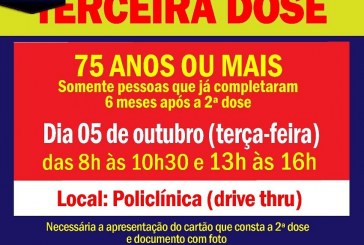 💉💉💉💉💉🌡🤧😷👍 VACINAÇÃO TERCEIRA PARA A IDADE PARA HOMENS E MULHERES SERÁ DRIVE THRU NA POLICLINICA.