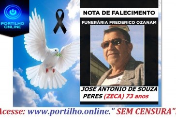👉 😔⚰🕯😪👉😱😭😪⚰🕯😪 NOTA DE FALECIMENTO… Faleceu em Patrocinioo Sr. JOSÉ ANTÔNIO DE SOUZA PERES (ZECA)… FUNERÁRIA FREDERICO OZANAM.