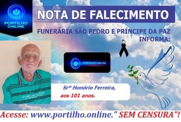 👉 😔⚰🕯😪👉😱😭😪⚰🕯😪 NOTA DE FALECIMENTO… Faleceu em Patrocínio o Srº Honório Ferreira aos 101 anos.… FUNERÁRIA SÃO PEDRO E VELÓRIO PRÍNCIPE DA PAZ INFORMA…