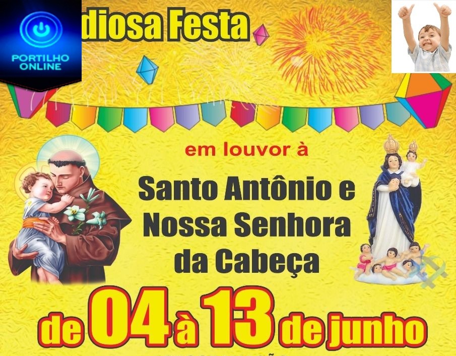 👉👏👍⛪🎉🎊🌟💥Grandiosa festa em louvor á Santo Antônio e Nossa senhora da cabeça, de 04/06  á 13/06/2022