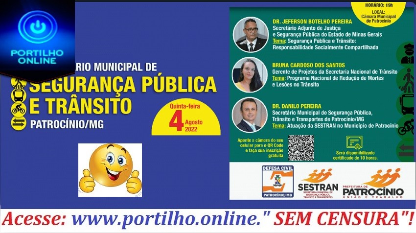 👉👍👏🧐🔍✍🚧🚦👏👏👏I SEMINÁRIO MUNICIPAL DE SEGURANÇA PÚBLICA E TRÂNSITO DE PATROCÍNIO/MG