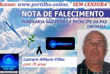 ⚰🕯😪👉😱😭😪⚰🕯😪 NOTA DE FALECIMENTO… Faleceu hoje em Cruzeiro da Fortaleza.Lazraro Alfacio Filho com 70 anos… AFUNERÁRIA SÃO PEDRO E VELÓRIO PRÍNCIPE DA PAZ INFORMA…