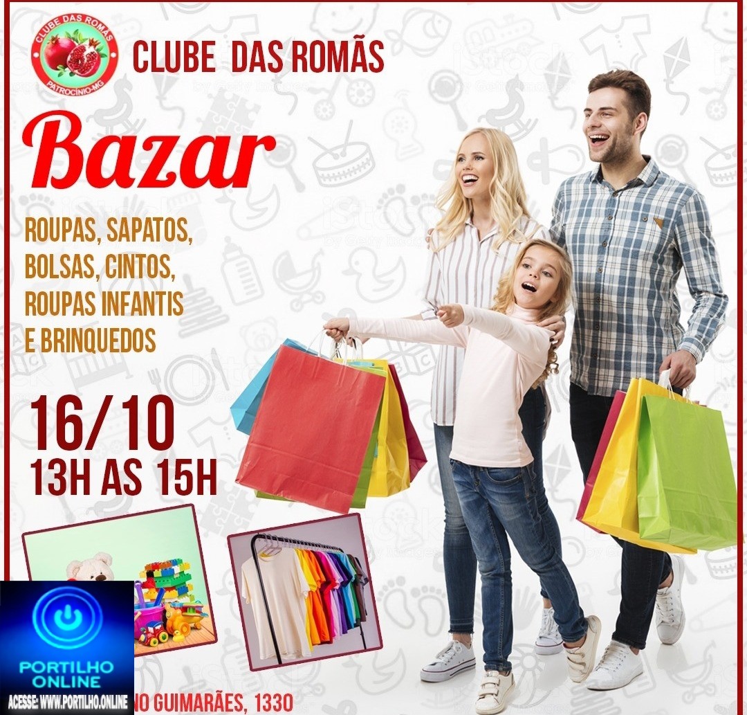 👕🧥👖👔👠👙👘👚👢👡👠🧦👣💄👞🎒👝💼🧢BAZAR BENEFICENTE NESTE DOMINGO DIA, 16/10 AS 13: HORAS NO CLUBE DAS ROMÃS