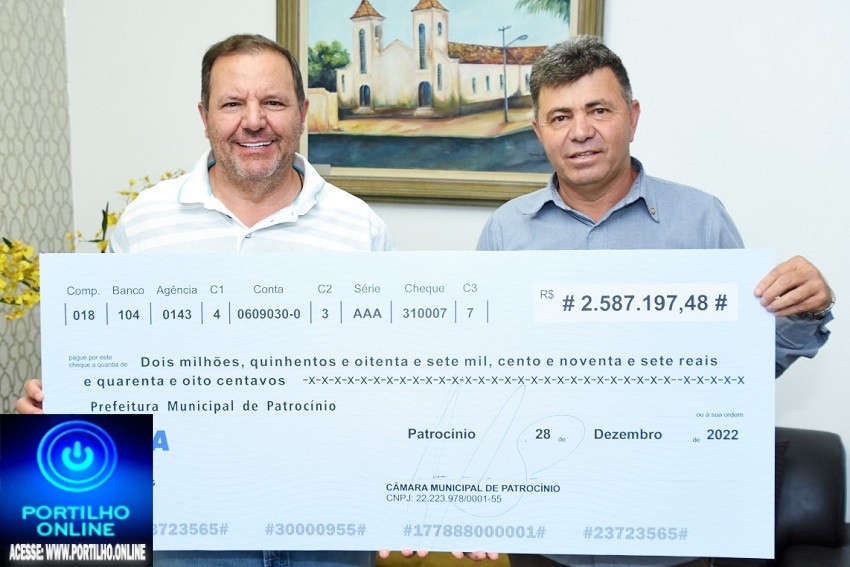 👉👏👍🙌🙏🔎💰💳💵Presidente da Câmara devolve mais de dois milhões e meio a Prefeitura