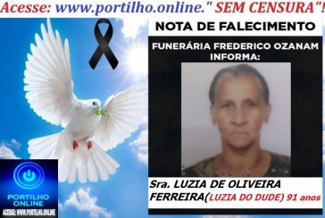 👉 LUTO!!! ⚰🕯😔😪⚰🕯😪👉😱😭 😪⚰🕯😪 NOTA DE FALECIMENTO … Faleceu a Sra. LUZIA DE OLIVEIRA FERREIRA (LUZIA DO DUDE) 91 anos… FUNERÁRIA FREDERICO OZANAM INFORMA…