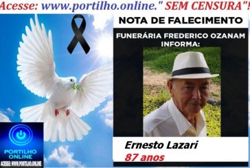 👉 LUTO!!! ⚰🕯😔😪⚰🕯😪👉😱😭 😪⚰🕯😪 NOTA DE FALECIMENTO …Ernesto Lazari  87 anos… FUNERÁRIA FREDERICO OZANAM INFORMA…
