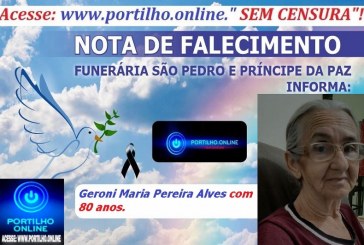 LUTO!!!🕯😪👉😱😭😪⚰🕯😪 NOTA DE FALECIMENTO …Faleceu hoje em Patrocínio Geroni Maria Pereira Alves com 80 anos. … A FUNERÁRIA SÃO PEDRO E VELÓRIO PRÍNCIPE DA PAZ INFORMA