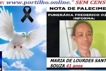 👉 ⚰🕯😔😪⚰🕯😪👉😱😭 😪⚰🕯😪 NOTA DE FALECIMENTO… A Sra:  MARIA DE LOURDES SANTOS DE SOUZA 41 ANOS … FUNERÁRIA FREDERICO OZANAM INFORMA…