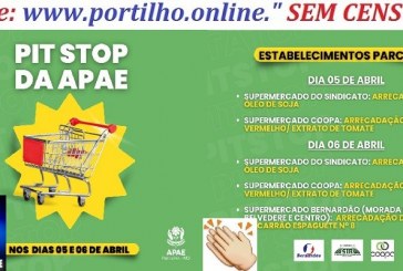 👉🙌👀🙏👏🤝👍✍Pit Stop da APAE!!! Nos dias 05 e 06 de abril
