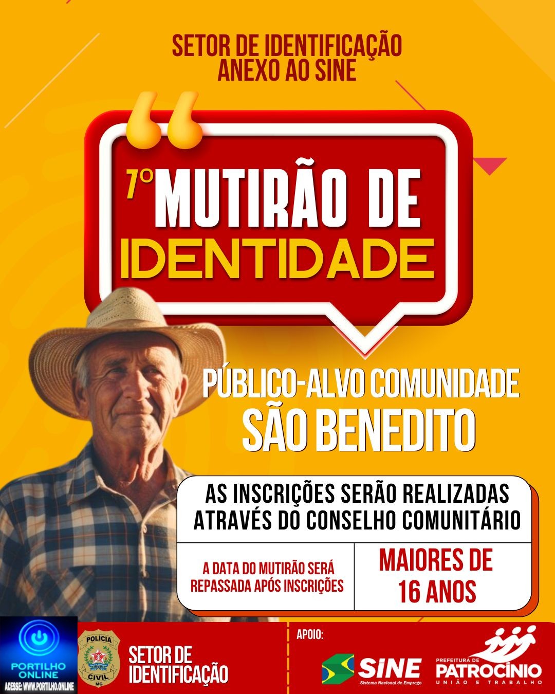 👉📢👏✍🙌👍🤝SINE INFORMA….7º MUTIRÃO PARA CONFECÇÃO DE IDENTIDADE SERÁ REALIZADO PARA COMUNIDADE DE SÃO BENEDITO 🌿