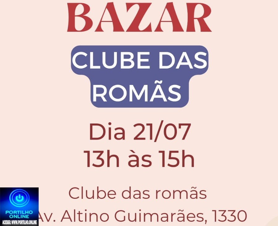 👉📢👏👘🧥👖👗👚👕🧦👢👜👓👟👞BAZAR BENEFICENTE!!! Neste domingo dia, 21/07/2024 das 13: 00 ás 15:00 no CLUBE DÁS ROMÃS!!!