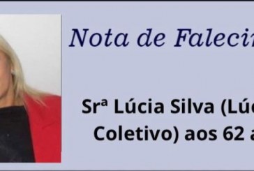 😔😪👉😱😭 😪⚰🕯😪 NOTA DE FALECIMENTO…(Lucia Silva, do coletivo 62 anos)