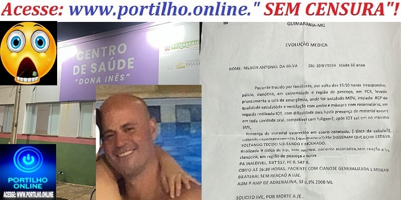 👉Guimarânia-MG🚒🚑📢✍🤔👿💉🧬💊🩺⚖🩻🩸🚨Olá Portilho, boa noite…aconteceu em Guimarânia-MG hoje, no Pronto atendimento dona Inês.