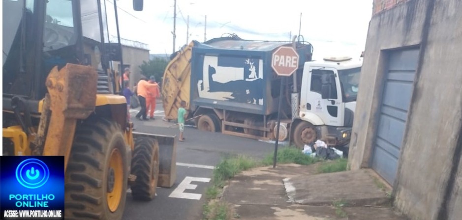 👉📢🚨👀🤔🗣🔍🕵🔎🐭Bom dia Portilho, Olha aí o caminhão de lixo caiu dentro do bueiro