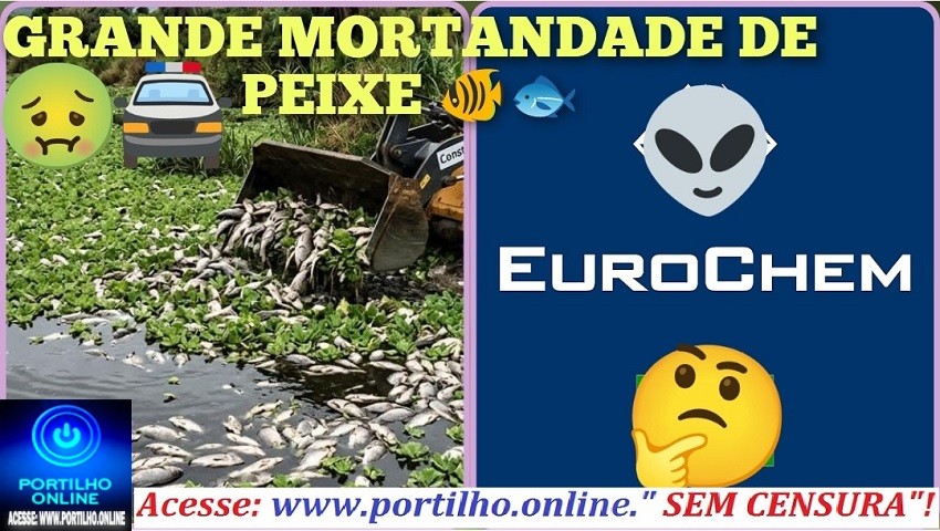 👉🏻💀☠️🐠🐟🤔😱😡 Boa tarde Portilho. A mineradora EUROCHEM provoca mortandade de milhares de peixes na barragem do 🫧 SABÃO – 2🫧.