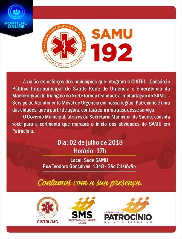 Convite Inauguração Base SAMU