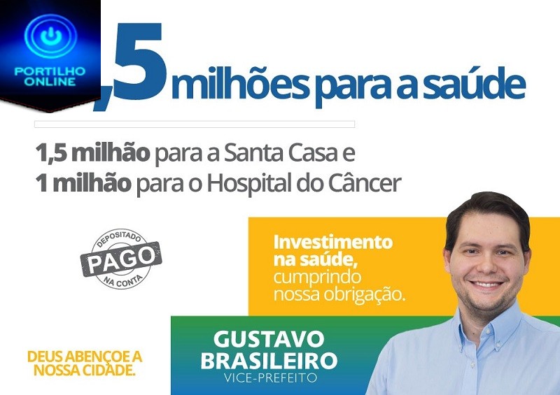 Conquista do vice prefeito GUSTAVO BRASILEIRO… Ordem Bancária 2018OB830816, no valor de R$ 2.500.000,00, em 28/06/2018.