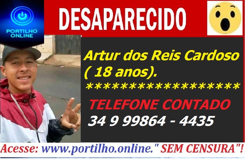 👉🤔😳😱🤫DESAPARECIDO!!!  ARTUR DOS REIS CARDOSO ( VULGO Canarinho 18 ANOS).