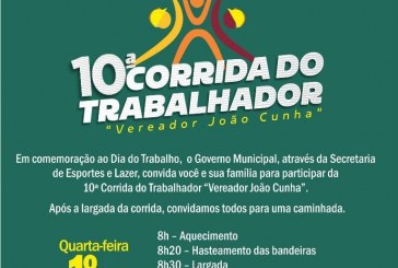 NOTÍCIAS DA PREFEITURA. 10ª Corrida do Trabalhador acontece nessa quarta-feira