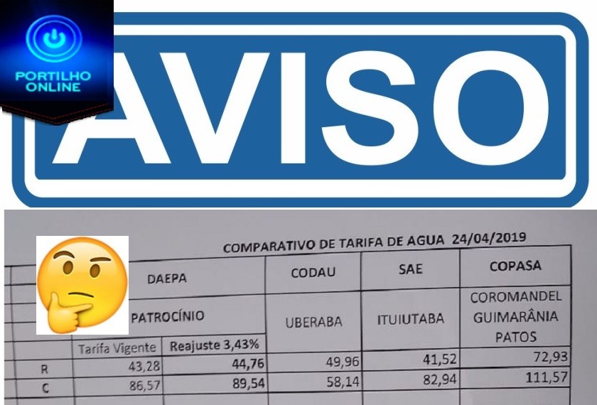 👉🤨😠💵💸💶💰🤔🤫🤑 DAEPA INFORMA AS TAXAS DE ESGOTOS COBRADAS NAS CIDADES VIZINHAS. CONFIRA!