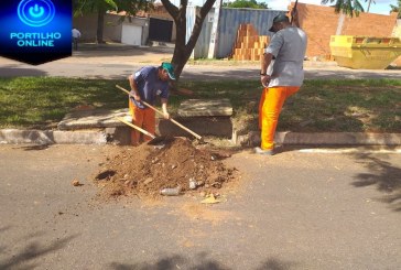 👉👏👊👍Os trabalhos continuam…Vereador Carlão solicita desentupimento das rede pluviais do bairro serão!