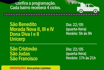 ACOMPANHE OS DIAS E HORÁRIOS QUE O CARRO FUMACÊ VAI PASSAR NA SUA RUA E BAIRRO!