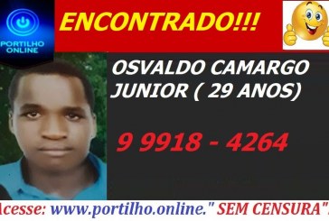 👉👊🙏👌👍👏😱🙌 JOVEM ENCONTRADO!!! OSVALDO CAMARGO JÚNIOR ( 29 ANOS).