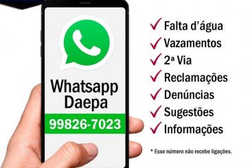 👉👏👍🤙📲  QUEM BOM!!! Até o DAEPA agora tem  ZAP ZAP? ligue 9 9826 – 7023.