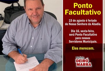 PONTO FACULTATIVO SEXTA-FEIRA 16 DE AGOSTO