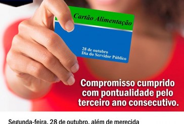 28 DE OUTUBRO CRÉDITO NO CARTÃO ALIMENTAÇÃO