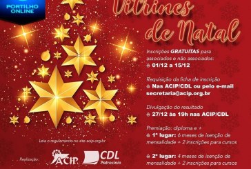 ACIP/CDL IN FORMA..Abertas inscrições para o tradicional Concurso de Vitrines de Natal começam dia 01/12; veja o REGULAMENTO