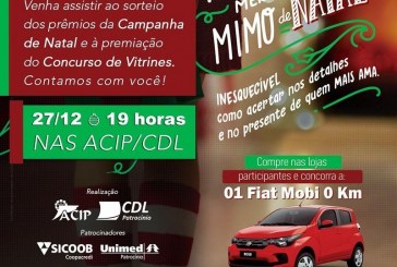 CONVITE SORTEIO – HOJE – CAMPANHA DE NATAL DAS ACIP/CDL