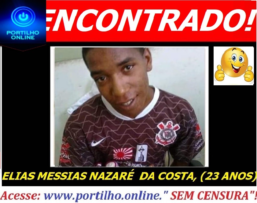 SEGUE… O LÍDER…👉😱🤔🚨🚓🚔⁉ENCONTRADO!!!Elias Messias Nazaré da Costa (23 anos).