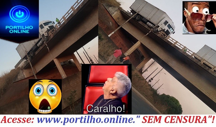 👉😳🚨🚓🚒🚑🙄😱DEPENDURADO, BALANÇA MAIS NÃO CAI! Caminhão fica dependurado no viaduto da BR 365.