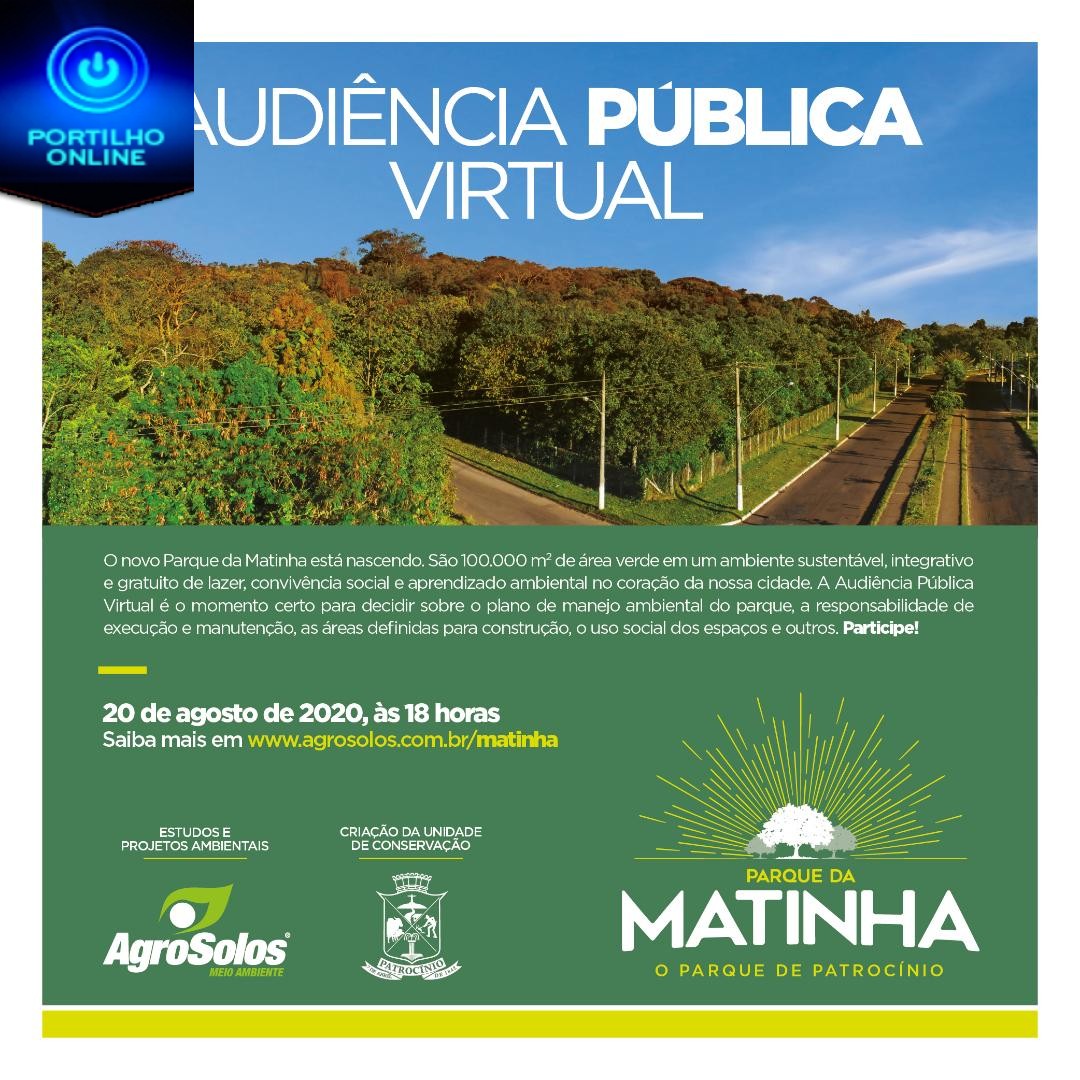 Em formato virtual, audiência pública do Parque da Matinha acontece em agosto