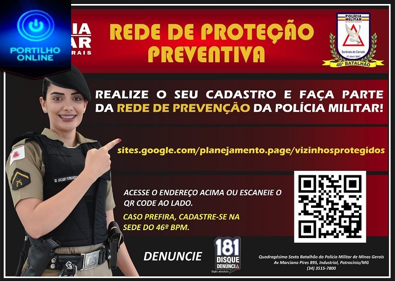 Rede de proteção preventiva da policia militar.