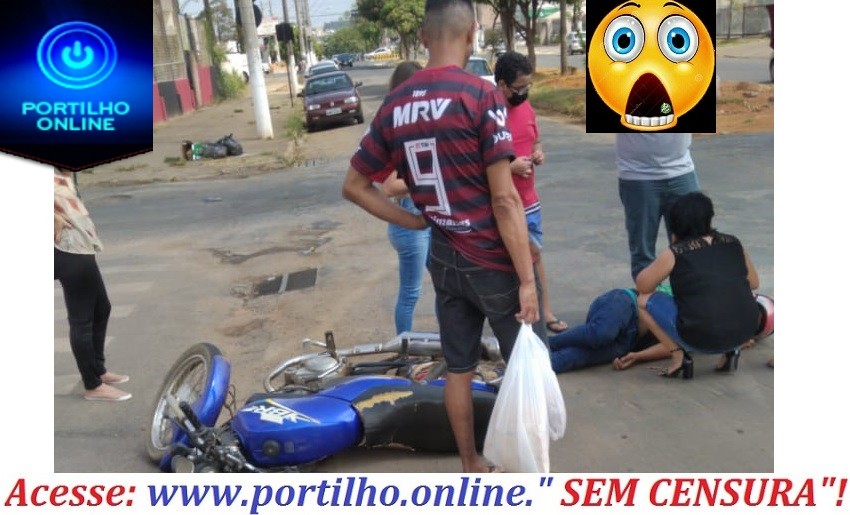 👉🚨🌞✍🚦🚥🚒🚑Motociclista bate na esquina da Teodoro Gonçalves com o João Alves do Nascimento.