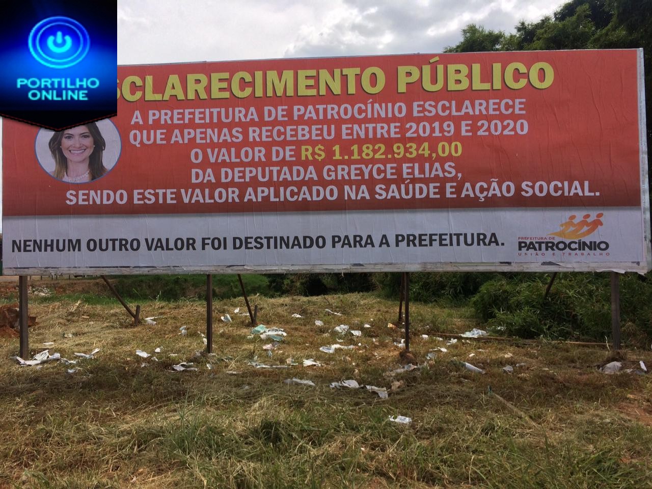 👉😱🤔🤔🤔💰💷💶PREFEITO DEIRÓ MARRA (DEM) DESMENTE DEPUTADA GREYCE ELIAS (AVANTE) POR MEIO DE OUTDOOR