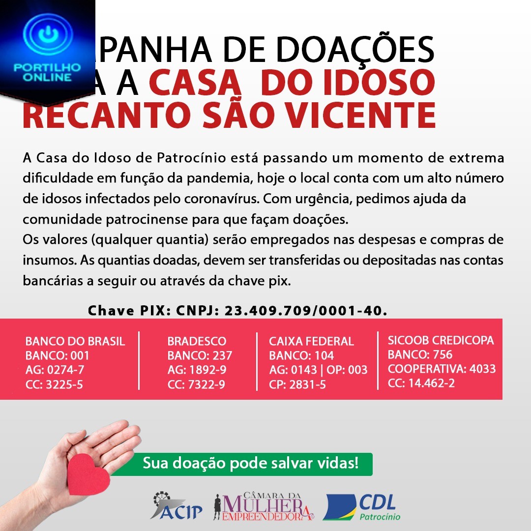 👉👏👏👏👏👍👍👍👍🙏🙌A Câmara da Mulher Empreendedora das ACIP/CDL de Patrocínio participa da Campanha de Doações para a Casa do Idoso.